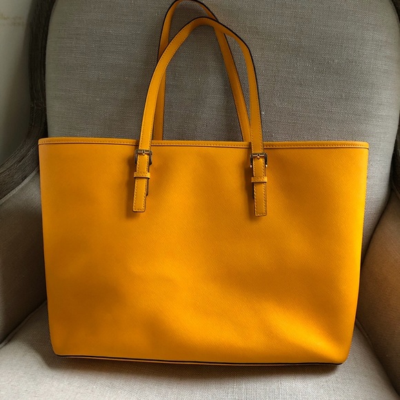 Michael Kors Shoulder Tote Saffiano Yellow Jet Set - Picture 3 of 8